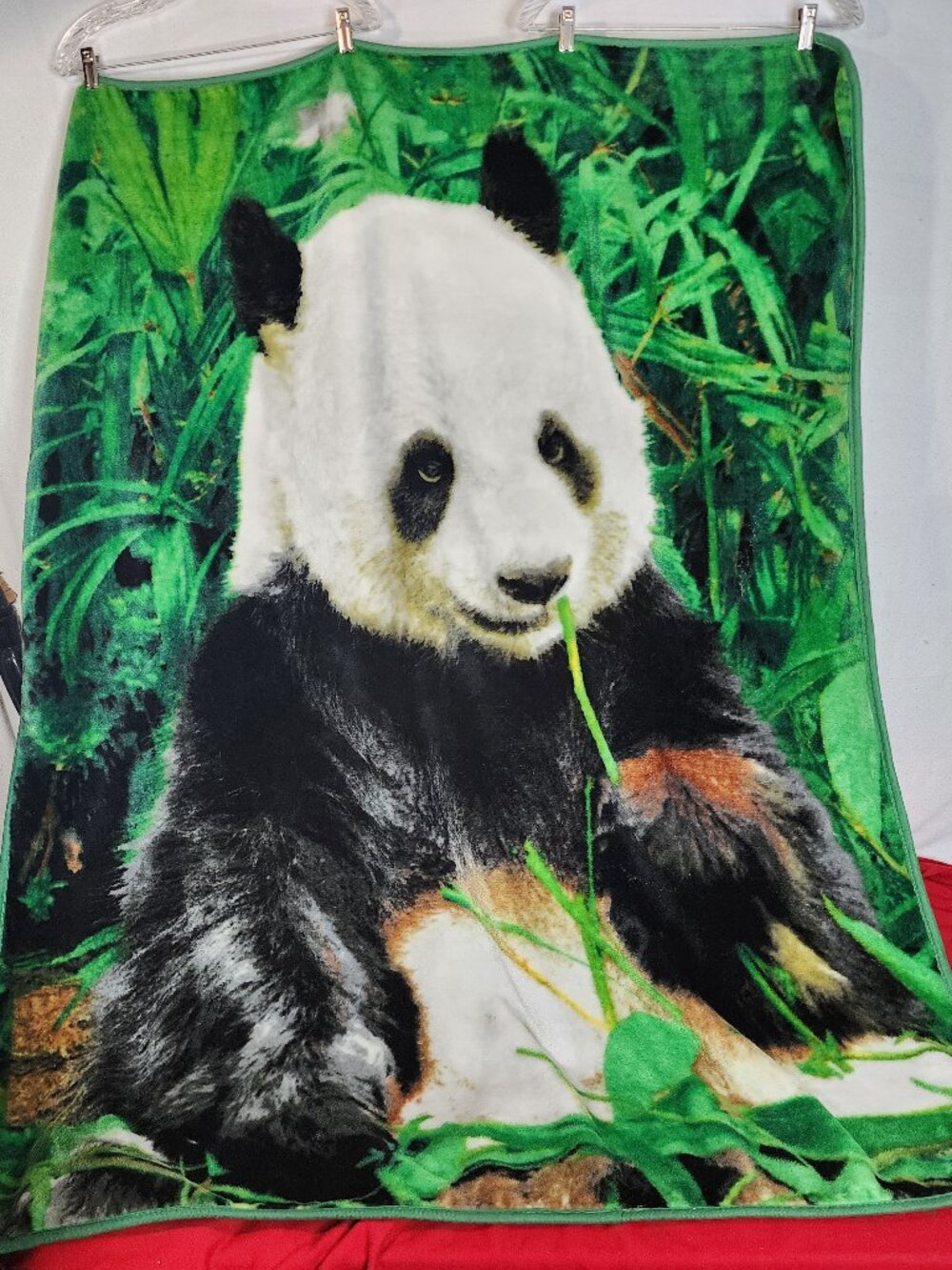 Unbranded Green White Black Brown SuperSoft Poly Fleece 45"x60" Panda Blanket